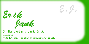 erik jank business card